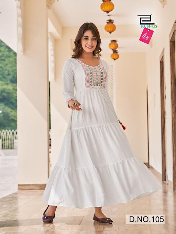 Blue Hills Jasmine 2 Festival Wear Rayon Long Anarkali Kurti Collection