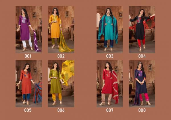 Master Titli Regular Wear Rayon Kurti Pant With Dupatta Collection