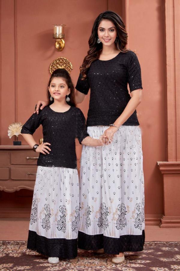 Lovely 01 Mother Daughter Combo Kurti With Skirt Collection