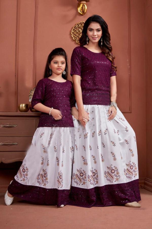 Lovely 01 Mother Daughter Combo Kurti With Skirt Collection