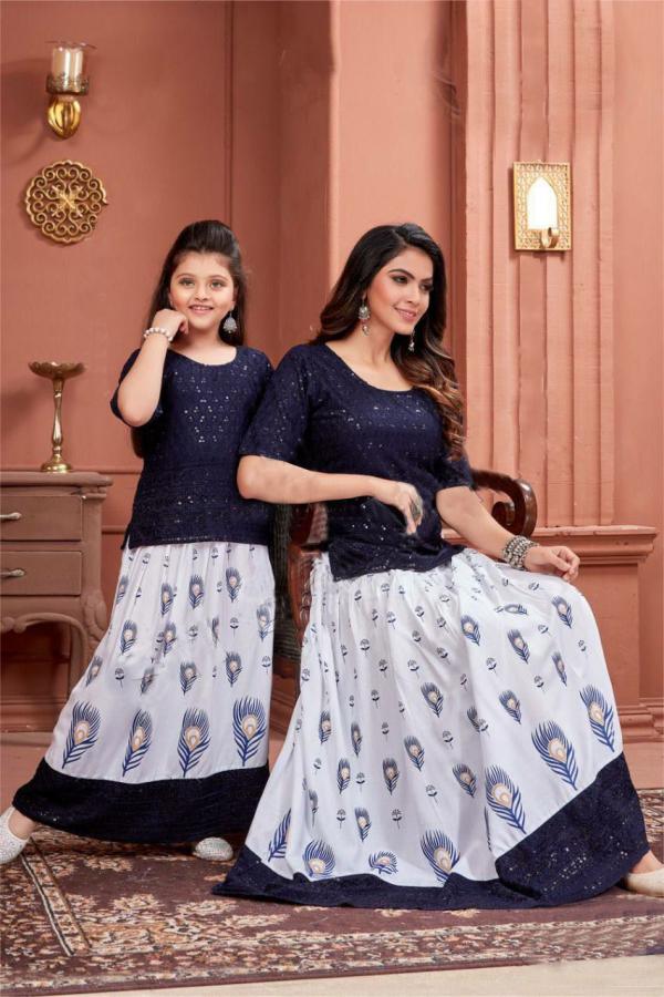 Lovely 01 Mother Daughter Combo Kurti With Skirt Collection