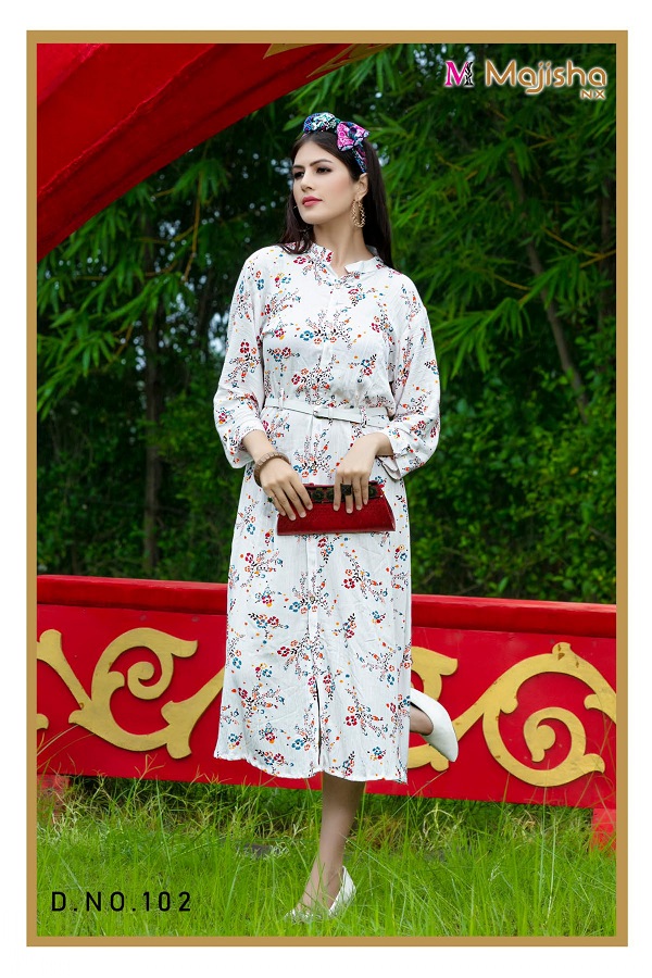 Majisha Nx Monika Belt 1 Casual Wear Designer Kurti Collection