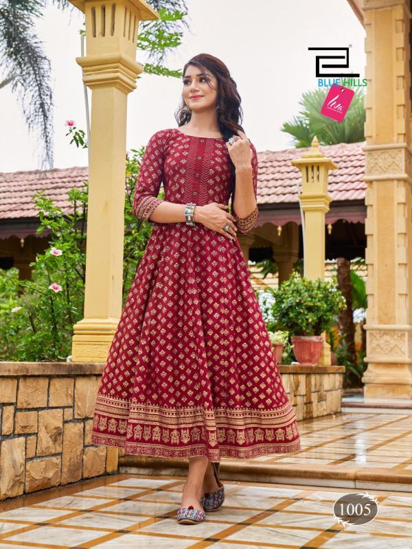 Blue Hills Catch Up Festive Wear Rayon Anarkali Kurti Collection