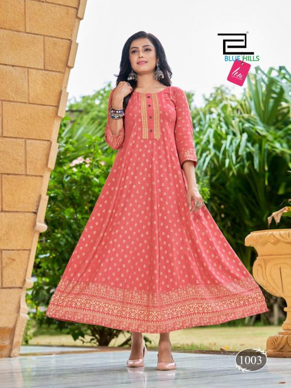 Blue Hills Catch Up Festive Wear Rayon Anarkali Kurti Collection