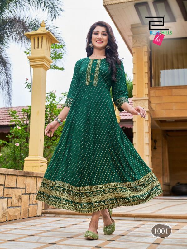 Blue Hills Catch Up Festive Wear Rayon Anarkali Kurti Collection