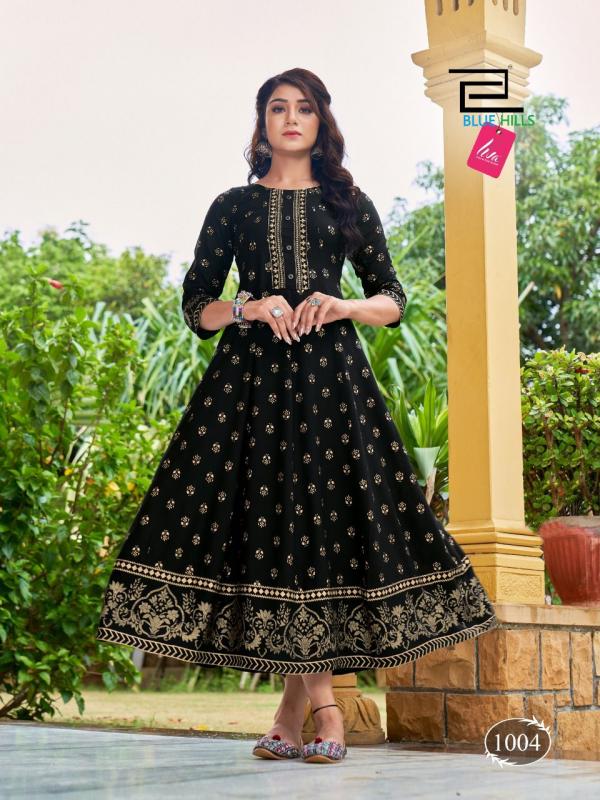 Blue Hills Catch Up Festive Wear Rayon Anarkali Kurti Collection