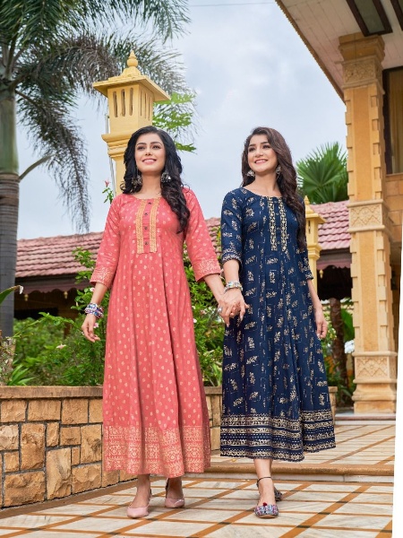 Blue Hills Catch Up Festive Wear Rayon Anarkali Kurti Collection