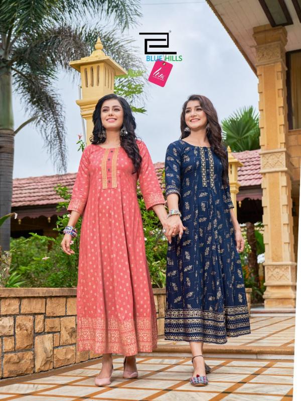 Blue Hills Catch Up Festive Wear Rayon Anarkali Kurti Collection