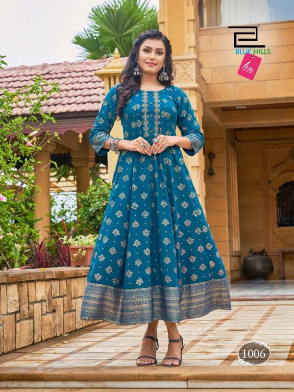 Blue Hills Catch Up Festive Wear Rayon Anarkali Kurti Collection