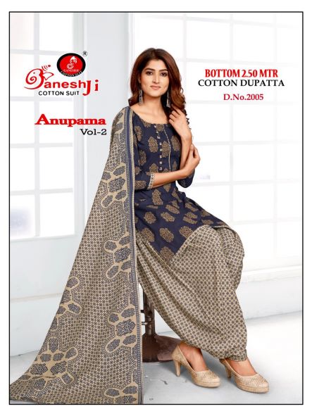 Ganeshji Anupama Vol-2 Indo Cotton Designer Patiyala Dress Material