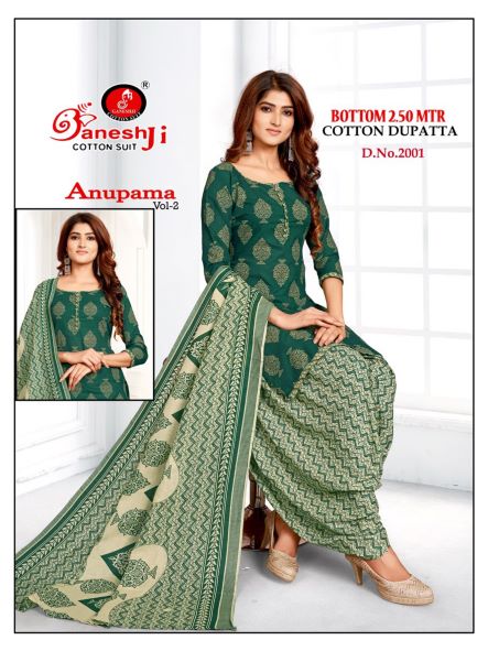 Ganeshji Anupama Vol-2 Indo Cotton Designer Patiyala Dress Material