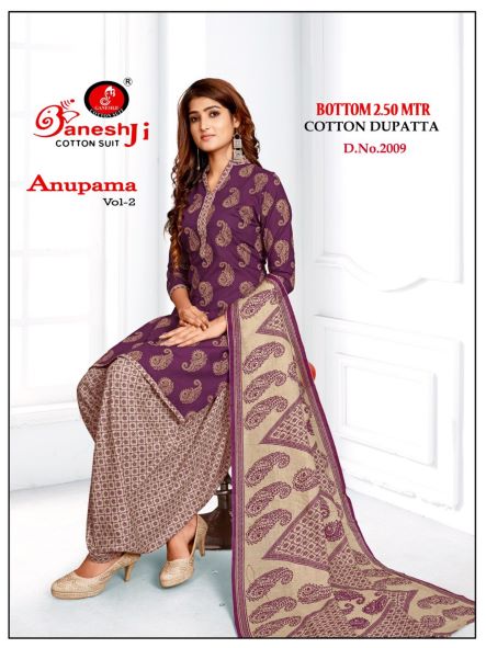 Ganeshji Anupama Vol-2 Indo Cotton Designer Patiyala Dress Material