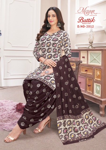 Maroon Cotton Batik Printed Dupatta Dress Material - Naarangi - 3444023
