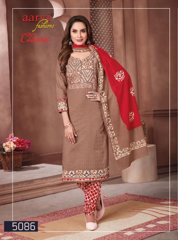 Aarvi Classic Vol 1 Cotton Wax Batik Embroidery Designer Dress Material