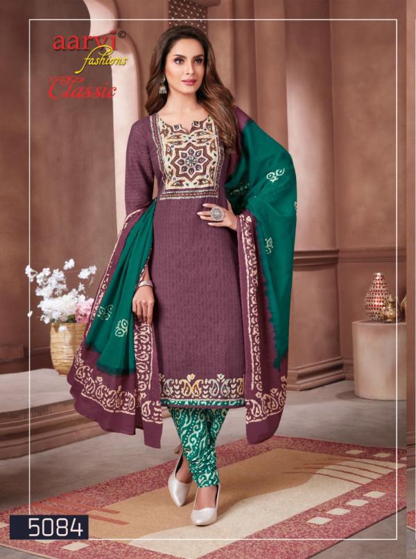 Aarvi Classic Vol 1 Cotton Wax Batik Embroidery Designer Dress Material