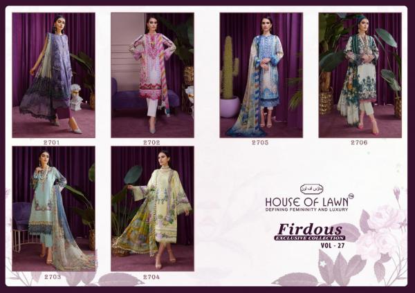 House Of Lawn Firdous Exclusive Collection 27 Lawn Cotton Designer Pakistani Suits