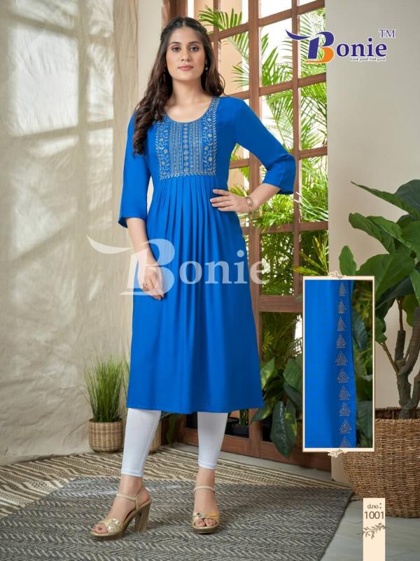 Bonie Zeal Nyra Cut Rayon Designer Kurti Collection