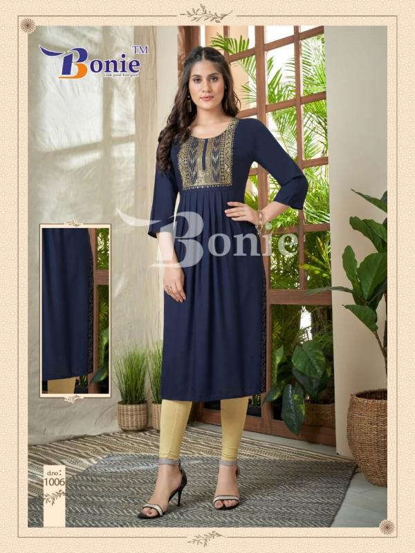 Bonie Zeal Nyra Cut Rayon Designer Kurti Collection