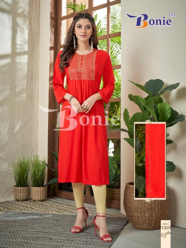 Bonie Zeal Nyra Cut Rayon Designer Kurti Collection