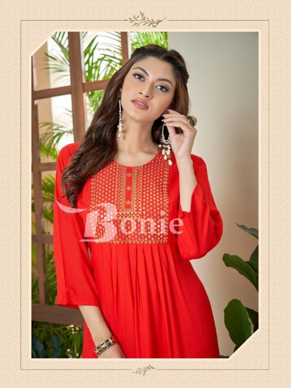 Bonie Zeal Nyra Cut Rayon Designer Kurti Collection