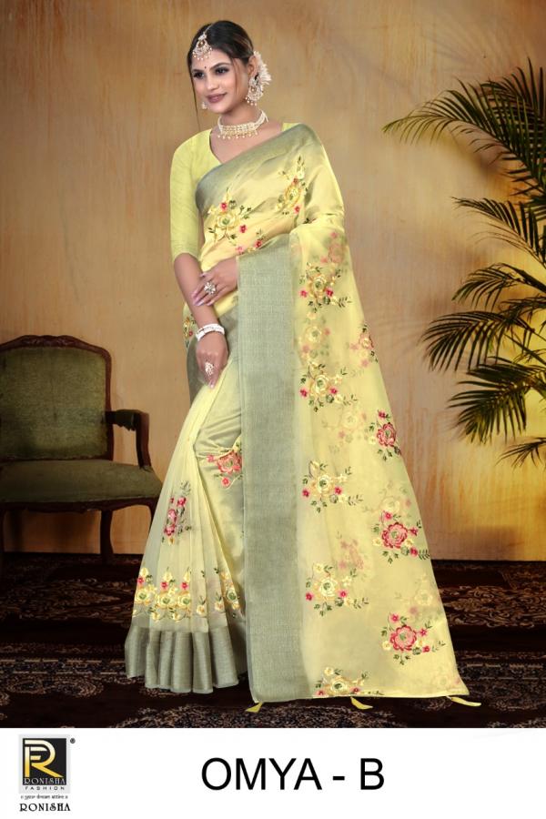 Ronisha Omya Fancy Thread Worked Designer Saree Collection