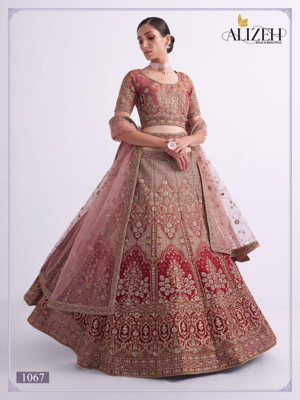 Alizeh Bridal Heritage Premium 2 Bridal Net Designer Lehenga Collection