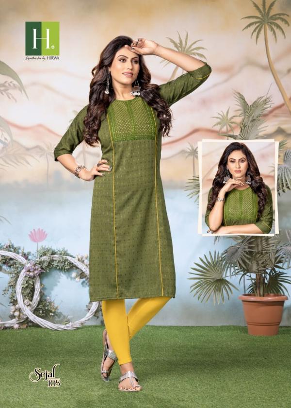 Hirwa Sejal Rayon Long Designer  Kurti collection