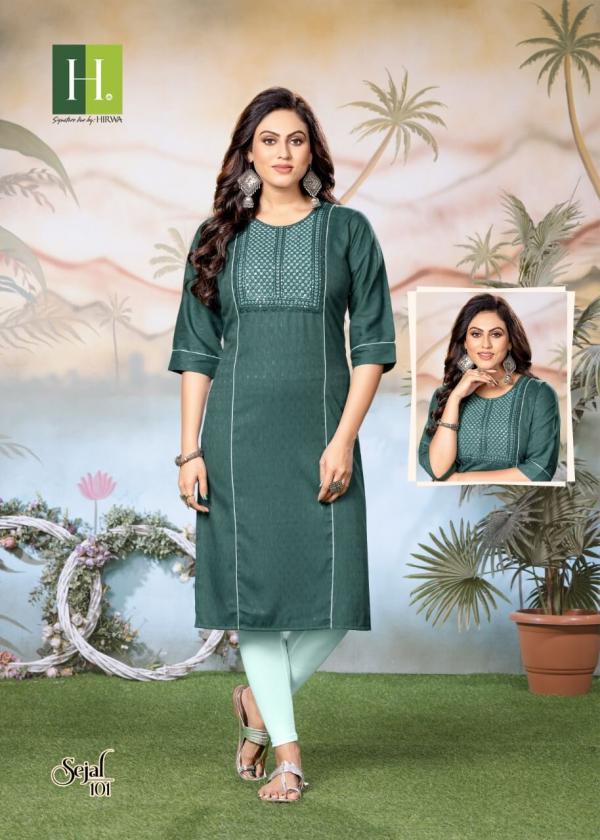 Hirwa Sejal Rayon Long Designer  Kurti collection