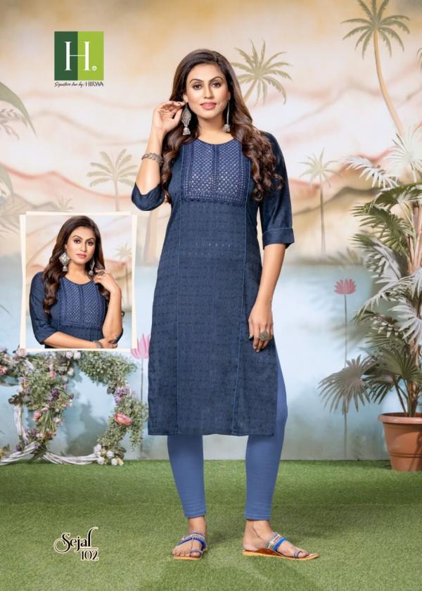 Hirwa Sejal Rayon Long Designer  Kurti collection