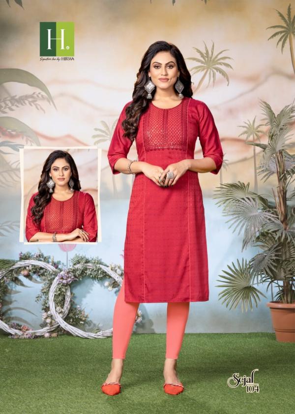 Hirwa Sejal Rayon Long Designer  Kurti collection