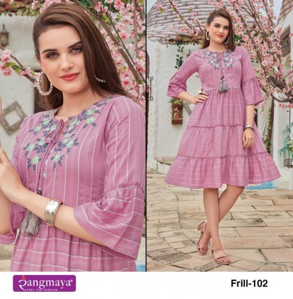 Rangmaya Frill Stylish Wear Designer Kurti Collection 