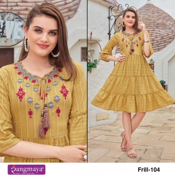 Rangmaya Frill Stylish Wear Designer Kurti Collection 