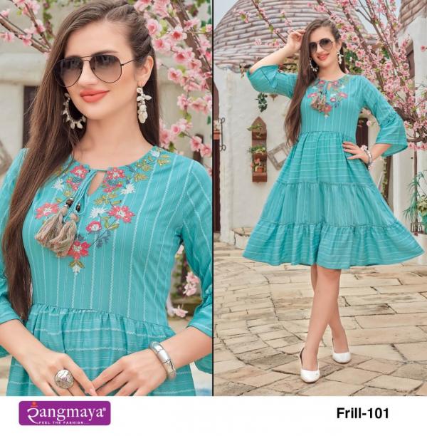 Rangmaya Frill Stylish Wear Designer Kurti Collection 