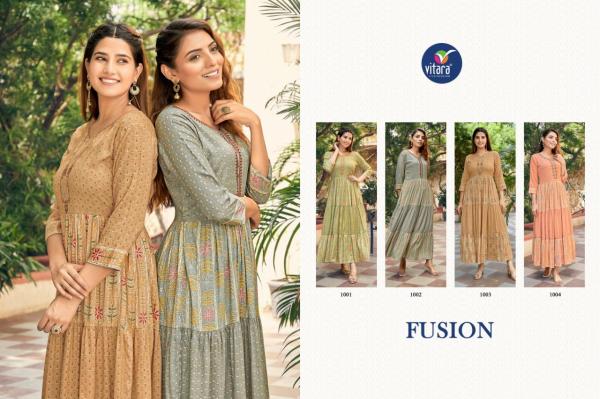 Vitara Fusion Exclusive Rayon Designer Long Gown Kurti Collection