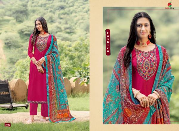 Cherry Zara 3101 Series Silk Designer Dress Material Collection