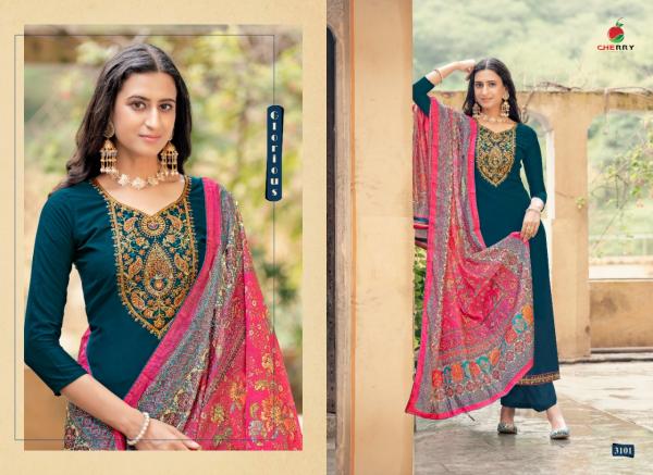 Cherry Zara 3101 Series Silk Designer Dress Material Collection