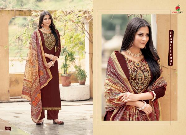 Cherry Zara 3101 Series Silk Designer Dress Material Collection