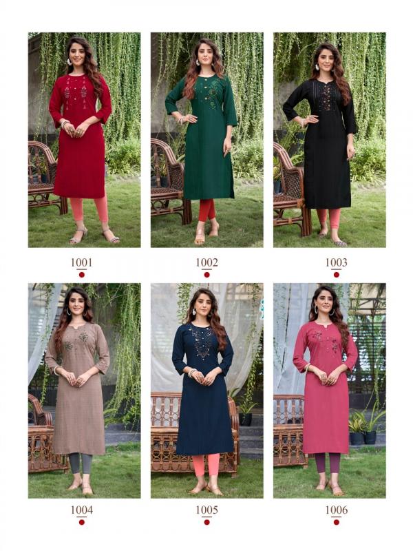 Colourpix Rolex 1 Regular Wear Rayon Designer Kurti Collection