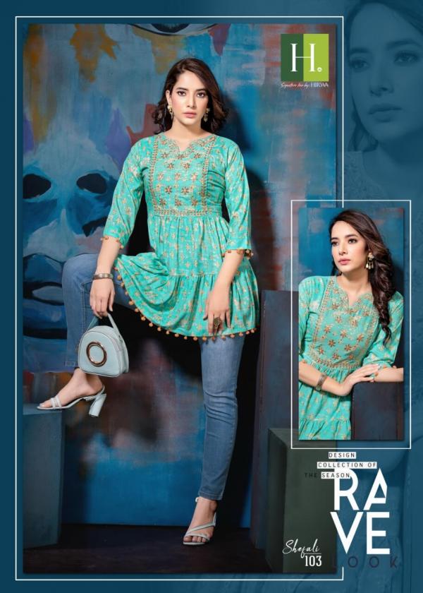 Hirwa Shefali Western Wear Rayon Designer Western Top Collection