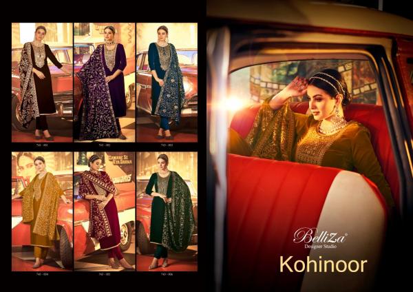 Belliza Kohinoor Pure Velvet Embroidery Designer Salwar Kameez Collection