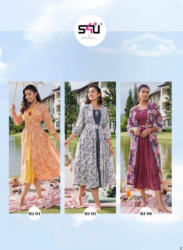 S4u Hello Jackets 8 georgette Exclusive Wear Kurti Collection