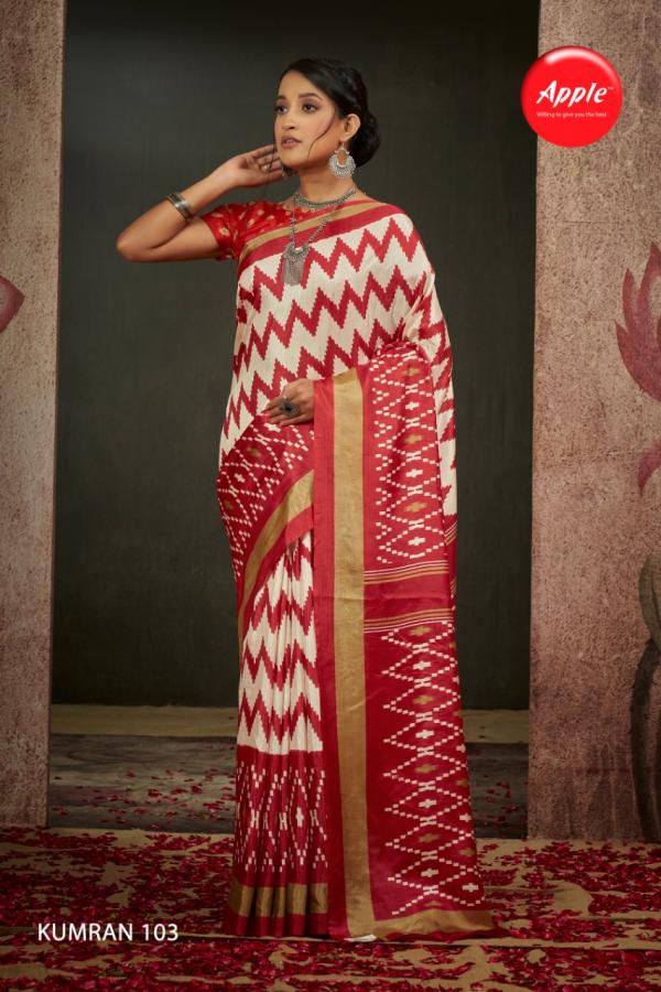 Apple Kumran 1 Casual Wear Printed Silk Saree Collection