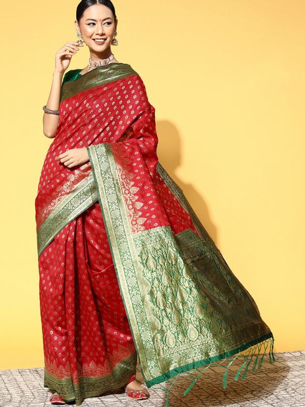 ganga 1 designer wear woven silk saree collection