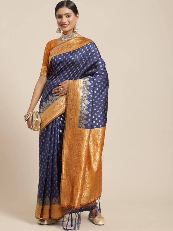 ganga 1 designer wear woven silk saree collection