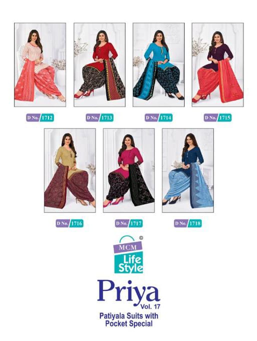 Mcm Priya Vol-17 Cotton Designer Exclusive Dress Material