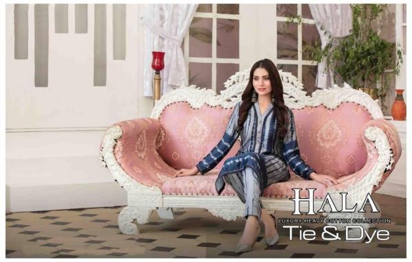 Hala Tie Dye  Karachi Cotton Designer Exclusive Dress Material