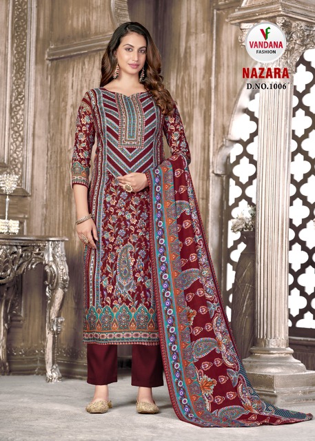Vandana Nazara Vol 1 Cotton Designer Patiyala Dress Material
