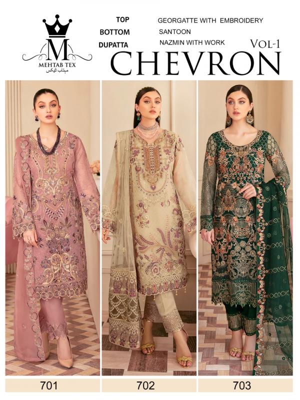 Mehtab Tex Chevron 1 Georgette Pakistani Salwar Kameez Collection