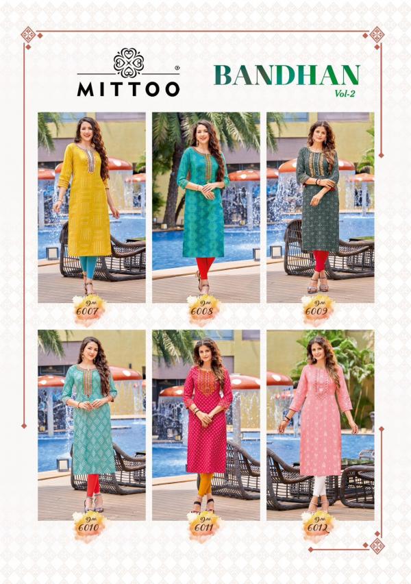 Mittoo Bandhan 2 Rayon Designer Kurti Collection