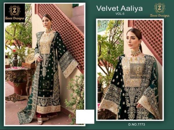 Ziaaz Velvet Aaliya 5 Embroidery Salwar Kameez Collection